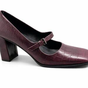 Via Spiga Purple Croc-Embossed Mary Jane|Made in Italy| Size 7.5M